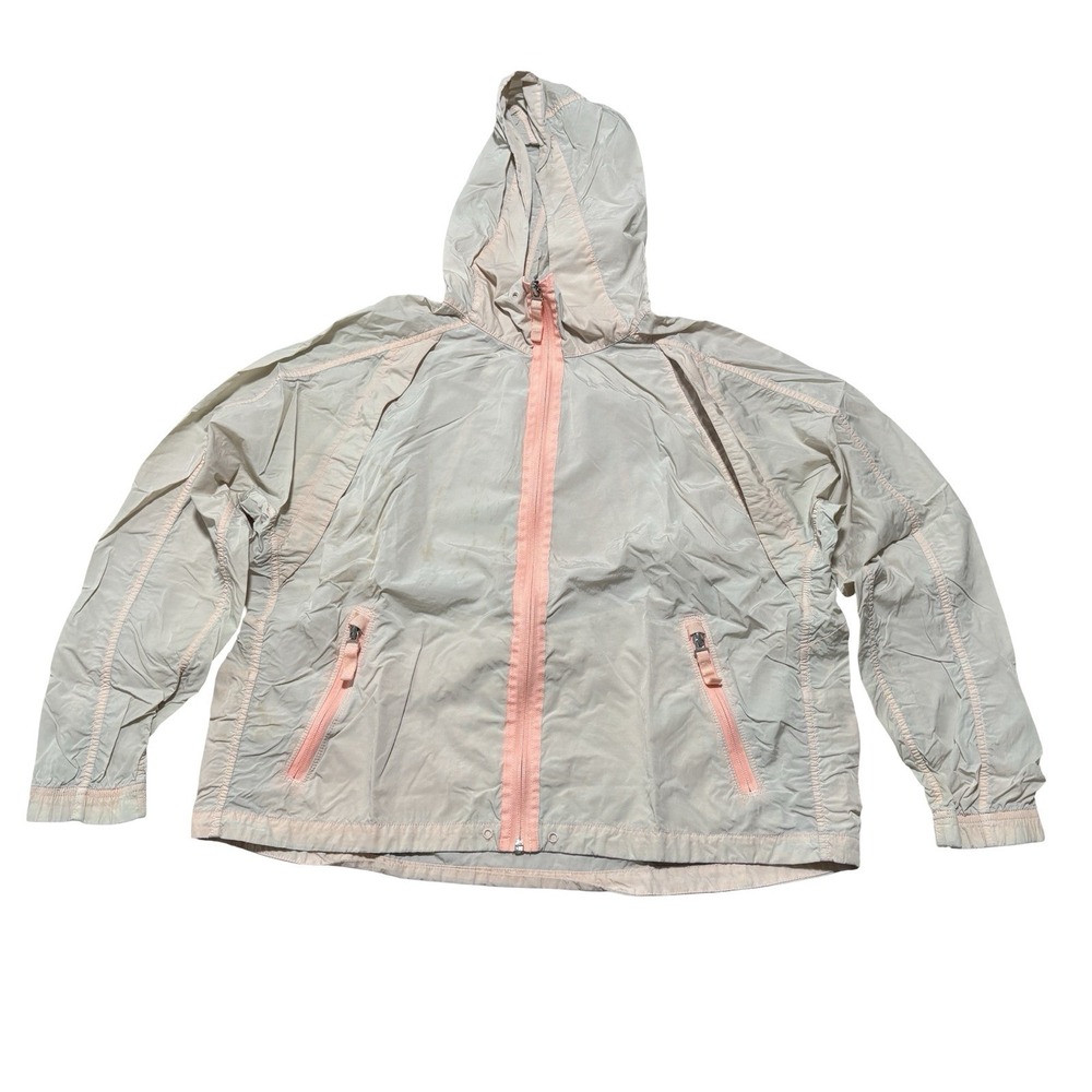 Athleta Women's Expedition Hike Translucent Peach Windbreaker Full Zip SM STAINS